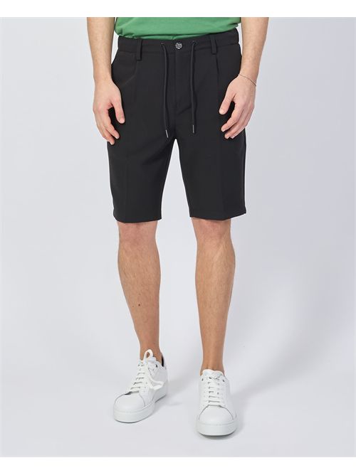 Yes Zee men's black bermuda shorts with elastic YES ZEE | P780-EW000801